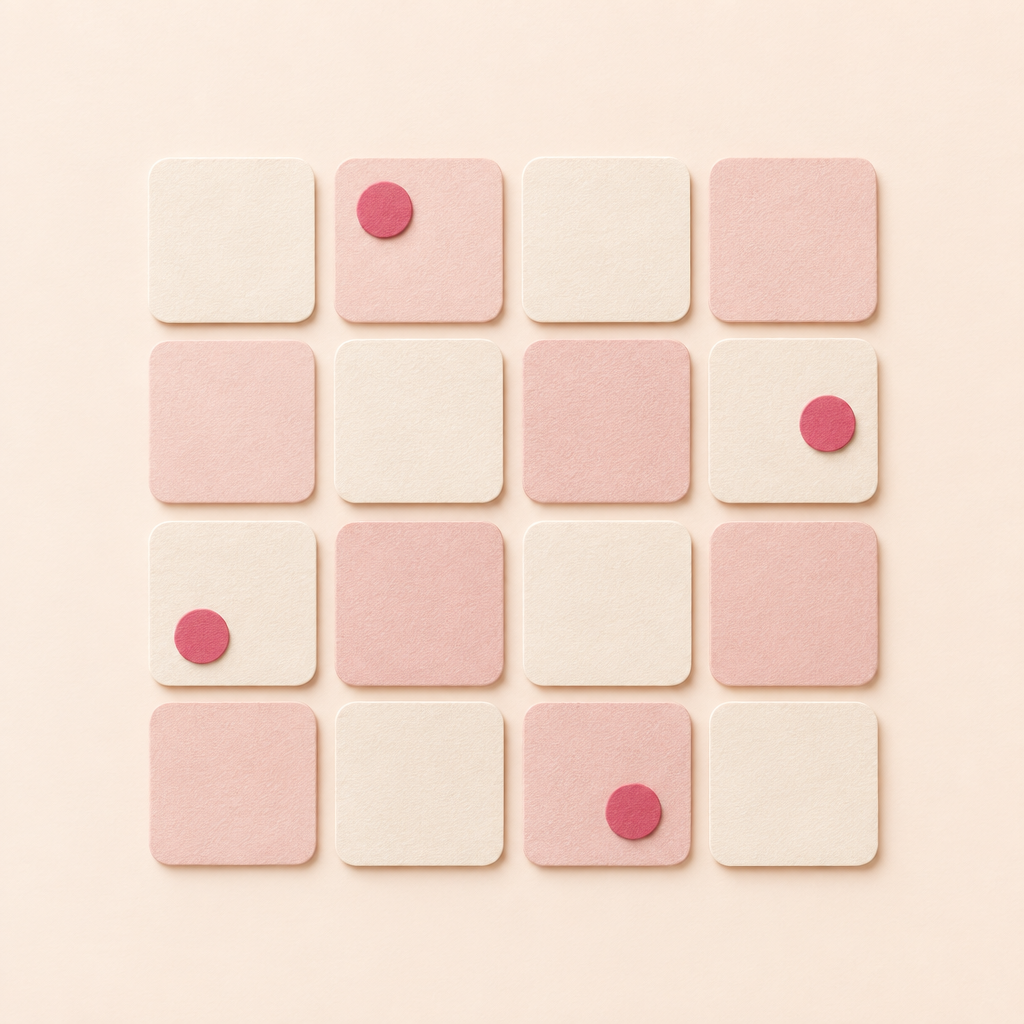 Alternative About Us section image with a calendar-inspired paper mosaic